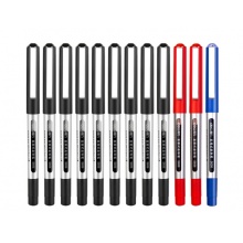 得力直液走珠笔12支0.5mm 9黑2红1蓝