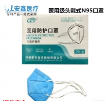 豫牛医用防护口罩头戴式蓝色